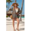 imageGRECERELLE Womens Summer Lightweight 34 Sleeve Cardigan Open Front Casual Loose Kimono Cover Ups with PocketsLd Dark Khaki