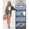 imageGRECERELLE Womens Summer Lightweight 34 Sleeve Cardigan Open Front Casual Loose Kimono Cover Ups with PocketsLd Dark Khaki