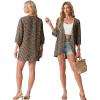 imageGRECERELLE Womens Summer Lightweight 34 Sleeve Cardigan Open Front Casual Loose Kimono Cover Ups with PocketsLd Dark Khaki