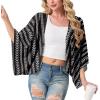 imageGRECERELLE Womens Summer Lightweight Cardigan Open Front Casual Loose Cropped Kimono Oversized Cover UpsBohemian Stripe