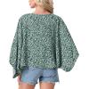 imageGRECERELLE Womens Summer Lightweight Cardigan Open Front Casual Loose Cropped Kimono Oversized Cover UpsGreen White Flower