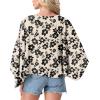 imageGRECERELLE Womens Summer Lightweight Cardigan Open Front Casual Loose Cropped Kimono Oversized Cover UpsKhaki Black Flower