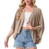 imageGRECERELLE Womens Summer Lightweight Cardigan Open Front Casual Loose Cropped Kimono Oversized Cover UpsLight Khaki