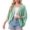 imageGRECERELLE Womens Summer Lightweight Cardigan Open Front Casual Loose Cropped Kimono Oversized Cover UpsMint Green