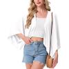 imageGRECERELLE Womens Summer Lightweight Cardigan Open Front Casual Loose Cropped Kimono Oversized Cover UpsWhite