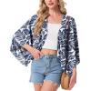 imageGRECERELLE Womens Summer Lightweight Cardigan Open Front Casual Loose Cropped Kimono Oversized Cover UpsWhite Palm Leaf