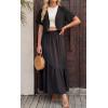 imageGRECERELLE Womens Summer Lightweight Cropped Cardigan Shrug Short Sleeve Open Front Casual Bolero Cover UpsBlack