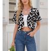 imageGRECERELLE Womens Summer Lightweight Cropped Cardigan Shrug Short Sleeve Open Front Casual Bolero Cover UpsBlack Butterfly