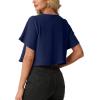 imageGRECERELLE Womens Summer Lightweight Cropped Cardigan Shrug Short Sleeve Open Front Casual Bolero Cover UpsDark Blue