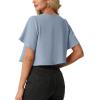 imageGRECERELLE Womens Summer Lightweight Cropped Cardigan Shrug Short Sleeve Open Front Casual Bolero Cover UpsHaze Blue