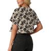 imageGRECERELLE Womens Summer Lightweight Cropped Cardigan Shrug Short Sleeve Open Front Casual Bolero Cover UpsKhaki Black Flower