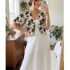 imageGRECERELLE Womens Summer Lightweight Cropped Cardigan Shrug Short Sleeve Open Front Casual Bolero Cover UpsKhaki Black Flower