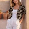 imageGRECERELLE Womens Summer Lightweight Cropped Cardigan Shrug Short Sleeve Open Front Casual Bolero Cover UpsLd Dark Khaki