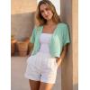 imageGRECERELLE Womens Summer Lightweight Cropped Cardigan Shrug Short Sleeve Open Front Casual Bolero Cover UpsMint Green