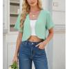 imageGRECERELLE Womens Summer Lightweight Cropped Cardigan Shrug Short Sleeve Open Front Casual Bolero Cover UpsMint Green