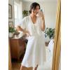 imageGRECERELLE Womens Summer Lightweight Cropped Cardigan Shrug Short Sleeve Open Front Casual Bolero Cover UpsWhite