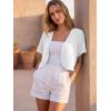 imageGRECERELLE Womens Summer Lightweight Cropped Cardigan Shrug Short Sleeve Open Front Casual Bolero Cover UpsWhite