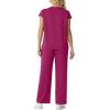 imageGRECERELLE Womens Two Piece Lounge Set Striped Short Sleeve Top with Wide Leg Pants Summer Travel Casual OutfitHot Pink