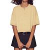 imageGRECERELLE Short Sleeve Cardigan for Women Lightweight Button Down Casual Cropped Knit Sweater TopsButter Yellow