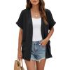 imageGRECERELLE Short Sleeve Cardigan for Women Lightweight Summer with Pockets Open Front Casual Beach Cover Ups 2026Ablack