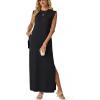 imageGRECERELLE Womens 2026 Summer Fall Round Neck AntiPilling Shift Sweater Maxi Dress with Pockets for Business CasualBlack