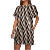 imageGRECERELLE Womens Casual TShirt Dress with Pockets Short Sleeve Shift Dresses WrinkleResistant Above Knee LengthBlack Khaki Heart