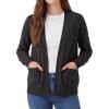 imageGRECERELLE Womens Lightweight Long Sleeve Open Front Knit Cardigans Sweaters with PocketsBlack