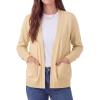 imageGRECERELLE Womens Lightweight Long Sleeve Open Front Knit Cardigans Sweaters with PocketsButter Yellow