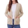 imageGRECERELLE Womens Lightweight Long Sleeve Open Front Knit Cardigans Sweaters with PocketsOatmeal
