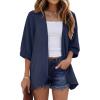 imageGRECERELLE Womens Summer Lightweight 34 Sleeve Cardigan Open Front Casual Loose Kimono Cover Ups with PocketsDark Blue