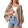 imageGRECERELLE Womens Summer Lightweight Cardigan Open Front Casual Loose Cropped Kimono Oversized Cover UpsLight Khaki