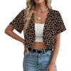 imageGRECERELLE Womens Summer Lightweight Cropped Cardigan Shrug Short Sleeve Open Front Casual Bolero Cover UpsLd Dark Khaki