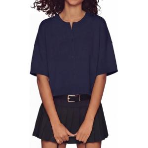 imageGRECERELLE Short Sleeve Cardigan for Women Lightweight Button Down Casual Cropped Knit Sweater TopsNavy Blue