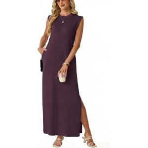 imageGRECERELLE Womens 2026 Summer Fall Round Neck AntiPilling Shift Sweater Maxi Dress with Pockets for Business CasualRosewood