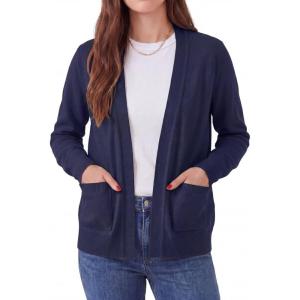 imageGRECERELLE Womens Lightweight Long Sleeve Open Front Knit Cardigans Sweaters with PocketsNavy Blue