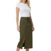 imageGRECERELLE 2026 Casual 2 Piece Sets For Women Summer V Neck WrinkleFree Sleeveless Top Side Slit Maxi Skirt With PocketsArmy Green