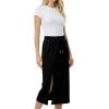 imageGRECERELLE 2026 Casual 2 Piece Sets For Women Summer V Neck WrinkleFree Sleeveless Top Side Slit Maxi Skirt With PocketsBlack