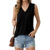 imageGRECERELLE 2026 Casual 2 Piece Sets For Women Summer V Neck WrinkleFree Sleeveless Top Side Slit Maxi Skirt With PocketsBlack