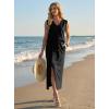 imageGRECERELLE 2026 Casual 2 Piece Sets For Women Summer V Neck WrinkleFree Sleeveless Top Side Slit Maxi Skirt With PocketsBlack