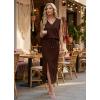 imageGRECERELLE 2026 Casual 2 Piece Sets For Women Summer V Neck WrinkleFree Sleeveless Top Side Slit Maxi Skirt With PocketsDark Coffee
