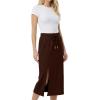 imageGRECERELLE 2026 Casual 2 Piece Sets For Women Summer V Neck WrinkleFree Sleeveless Top Side Slit Maxi Skirt With PocketsDark Coffee