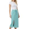 imageGRECERELLE 2026 Casual 2 Piece Sets For Women Summer V Neck WrinkleFree Sleeveless Top Side Slit Maxi Skirt With PocketsLight Blue