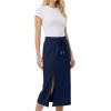 imageGRECERELLE 2026 Casual 2 Piece Sets For Women Summer V Neck WrinkleFree Sleeveless Top Side Slit Maxi Skirt With PocketsNavy Blue