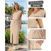 imageGRECERELLE 2026 Casual 2 Piece Sets For Women Summer V Neck WrinkleFree Sleeveless Top Side Slit Maxi Skirt With PocketsOatmeal