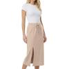 imageGRECERELLE 2026 Casual 2 Piece Sets For Women Summer V Neck WrinkleFree Sleeveless Top Side Slit Maxi Skirt With PocketsOatmeal