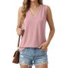 imageGRECERELLE 2026 Casual 2 Piece Sets For Women Summer V Neck WrinkleFree Sleeveless Top Side Slit Maxi Skirt With PocketsRose Pink