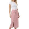 imageGRECERELLE 2026 Casual 2 Piece Sets For Women Summer V Neck WrinkleFree Sleeveless Top Side Slit Maxi Skirt With PocketsRose Pink