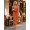 imageGRECERELLE 2026 Casual 2 Piece Sets For Women Summer V Neck WrinkleFree Sleeveless Top Side Slit Maxi Skirt With PocketsTan