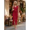 imageGRECERELLE 2026 Casual 2 Piece Sets For Women Summer V Neck WrinkleFree Sleeveless Top Side Slit Maxi Skirt With PocketsWine Red