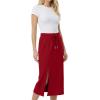 imageGRECERELLE 2026 Casual 2 Piece Sets For Women Summer V Neck WrinkleFree Sleeveless Top Side Slit Maxi Skirt With PocketsWine Red